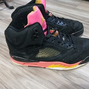 Jordan Black and Pink Sneakers